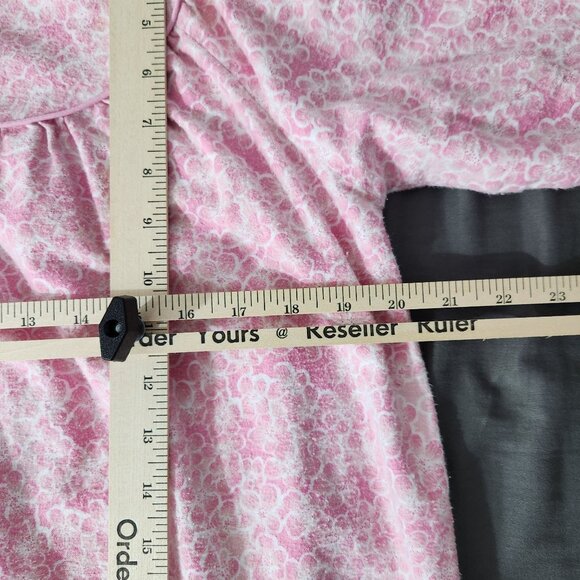 Artistic Fantasy Vintage 90's Nightgown Small Floral Button-Up With Pockets Pink - Picture 13 of 14